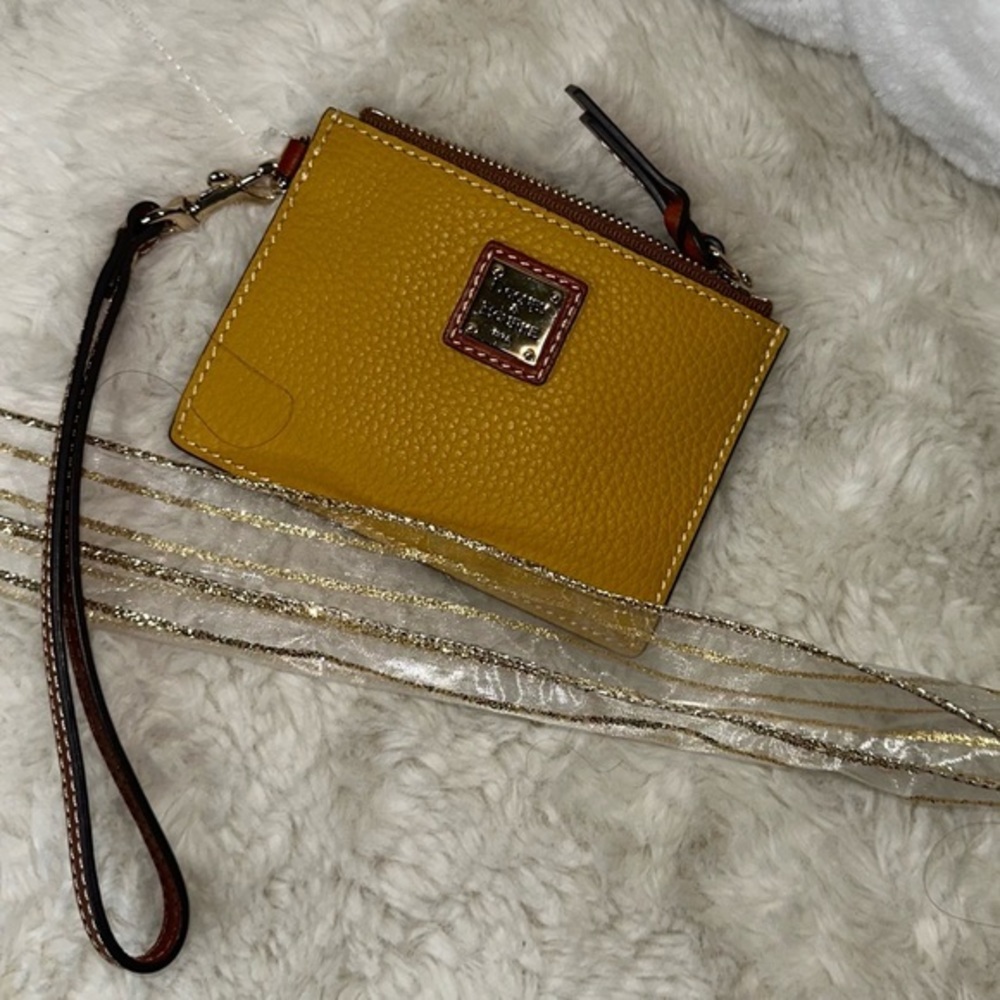 Yellow Leather Wristlet